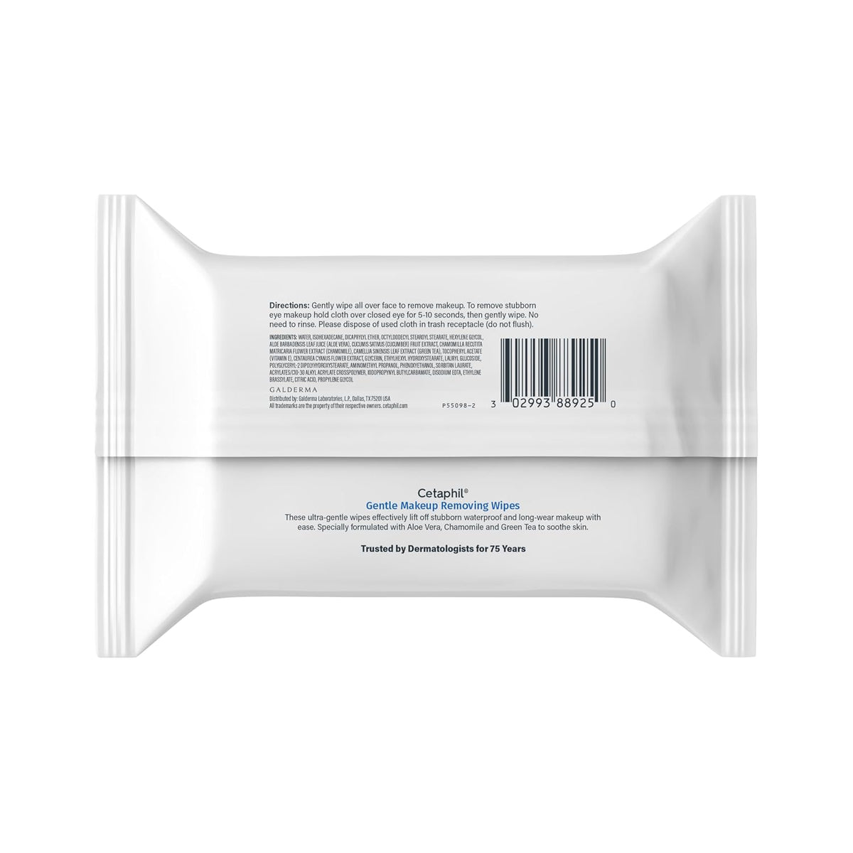 Cetaphil Gentle Makeup Remover Face Wipes, Fragrance Free, 25 Count
