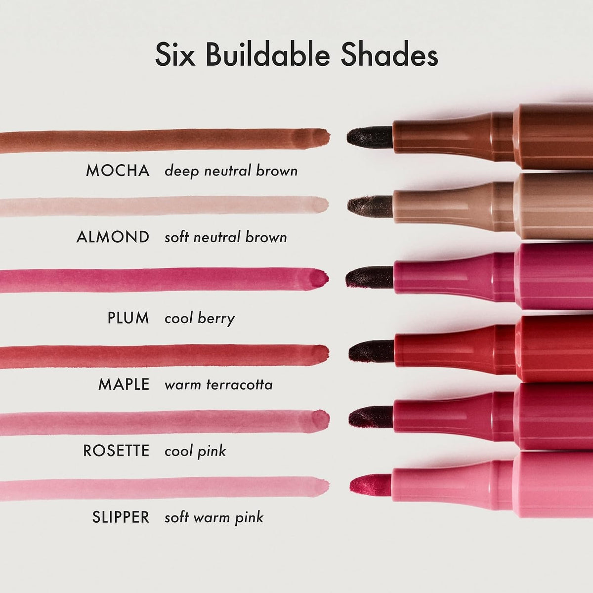 Summer Fridays Flushed Lip Stain Liner, 12hr Wear & Transfer-Proof, Almond
