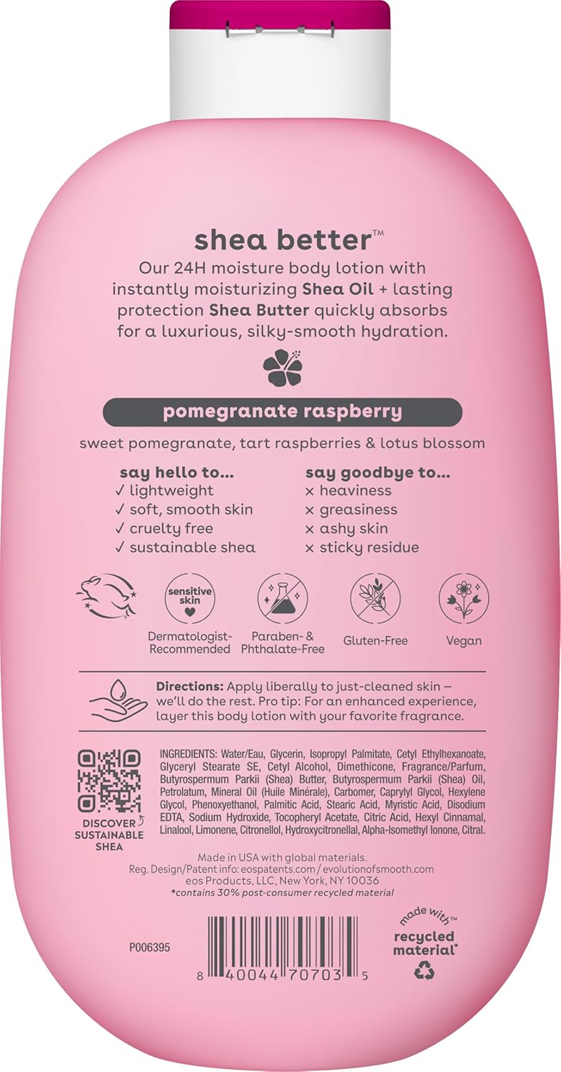 eos 24H Moisture Shea Better Body Lotion- Pomegranate Raspberry, 16 fl oz