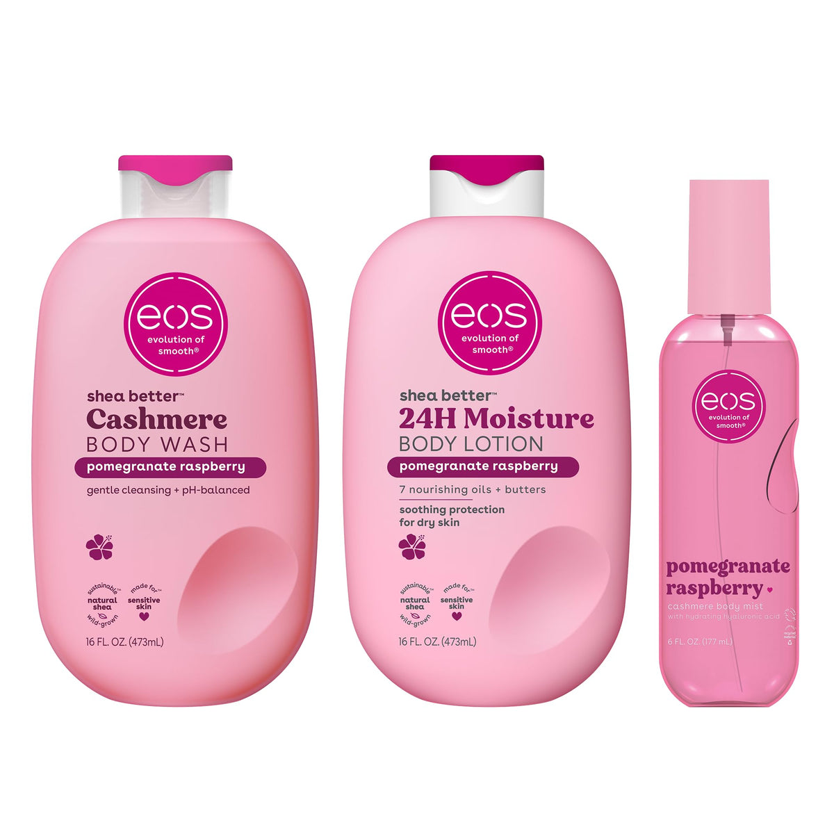 eos 24H Moisture Shea Better Body Lotion- Pomegranate Raspberry, 16 fl oz