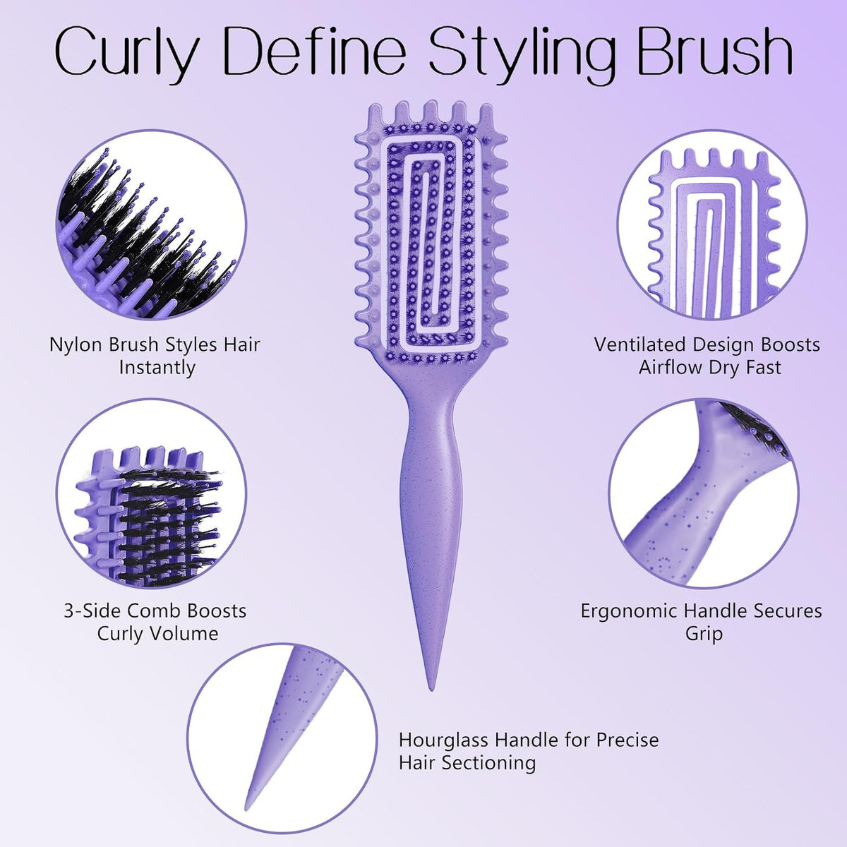 Curly Hair Brush, Curl Brush for Wet & Dry Hair