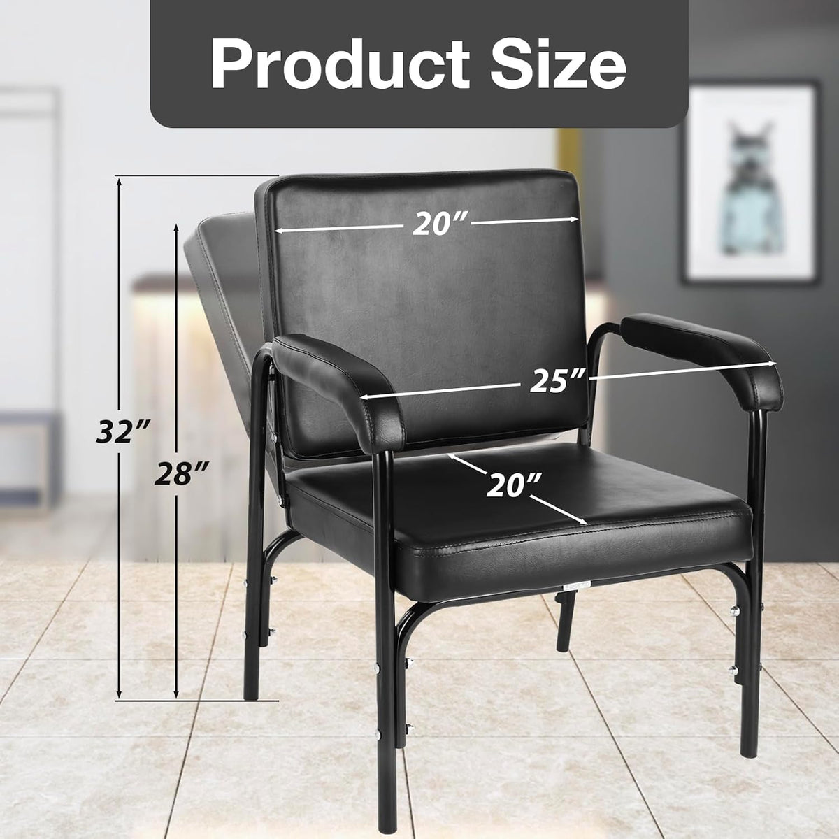 Shampoo Chair Adjustable Recline Shampoo Chairs for Salon Black