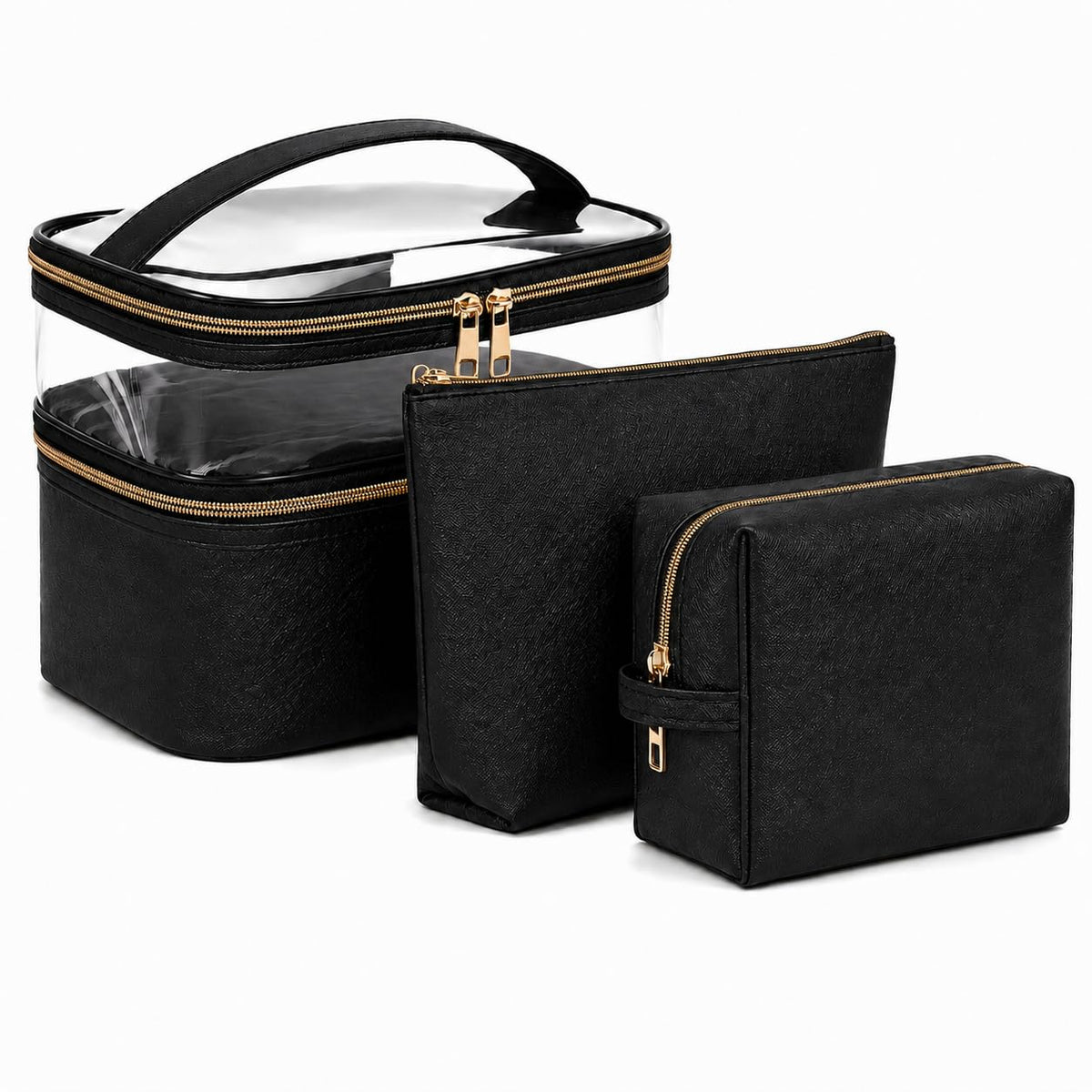 Double-layer Cosmetic Bag Makeup Bag Travel Makeup Bag Makeup Bags for Women Cosmetics Cases Portable Waterproof Foldable (Leopard)