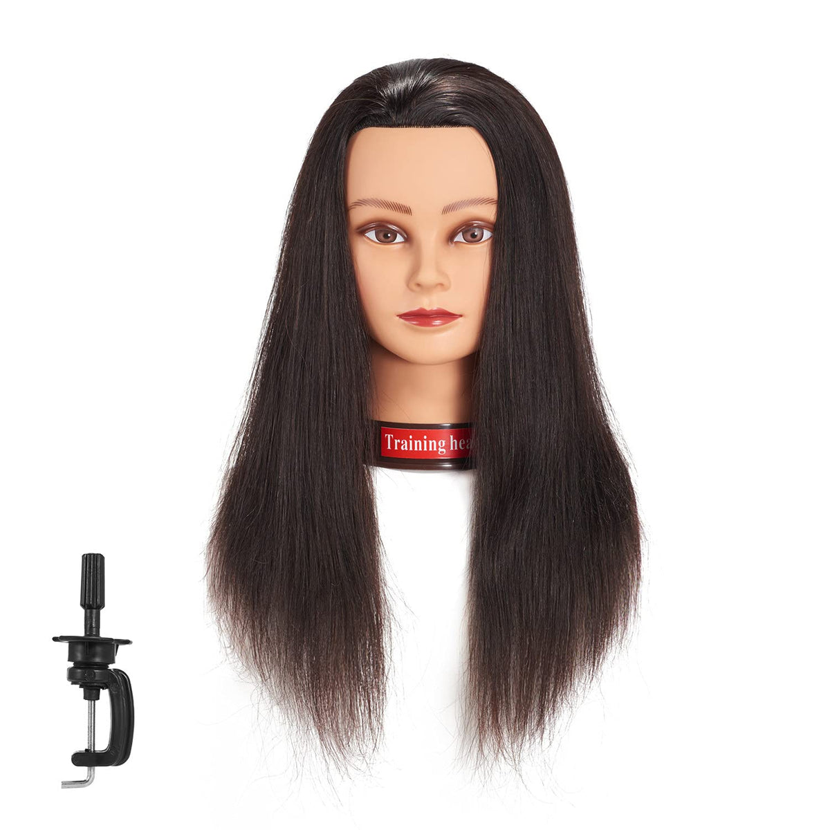 20-22" Female 100% Human Hair Mannequin Head for Hairdresser