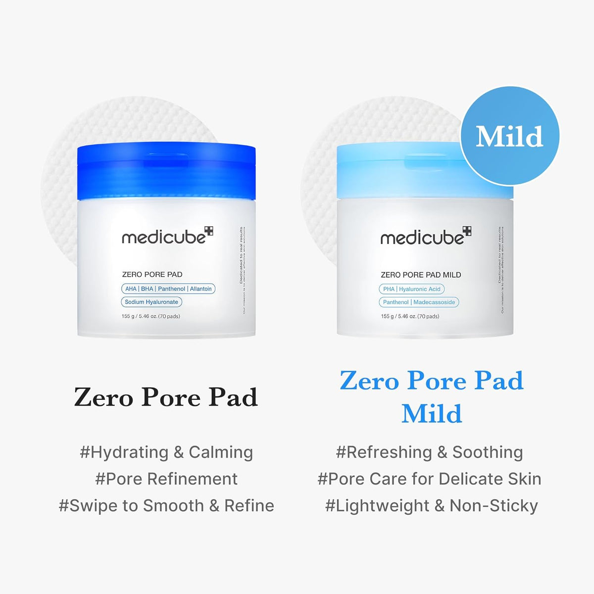 medicube Toner Pads Zero Pore Pad Mild 2.0 for Gentle Exfoliating