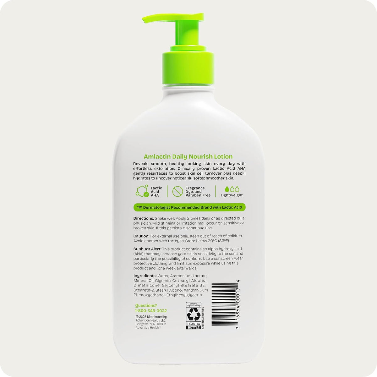Amlactin Daily Nourish Body Lotion, 12% Lactic Acid, 14.1 oz
