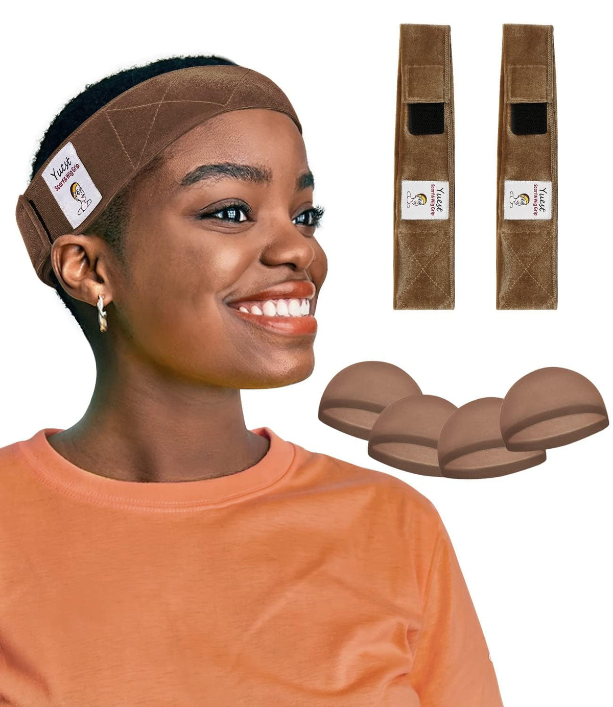 2 Pack Wig Grip Band - Velvet Wig Grips Adjustable Headband Stay Put No Slip Edge Saver
