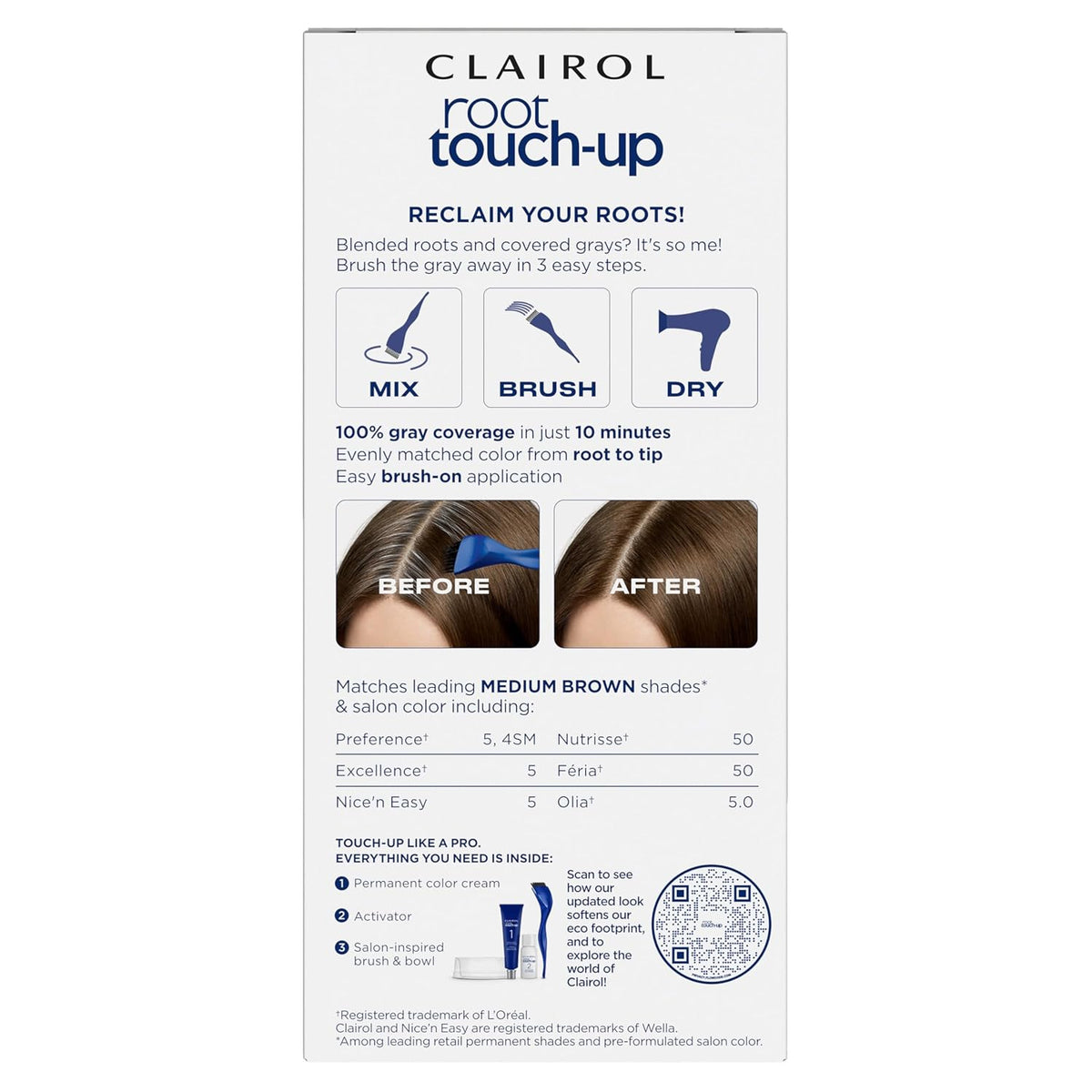 Clairol Root Touch Up Permanent Hair Dye, 5 Medium Brown, Pack of 1