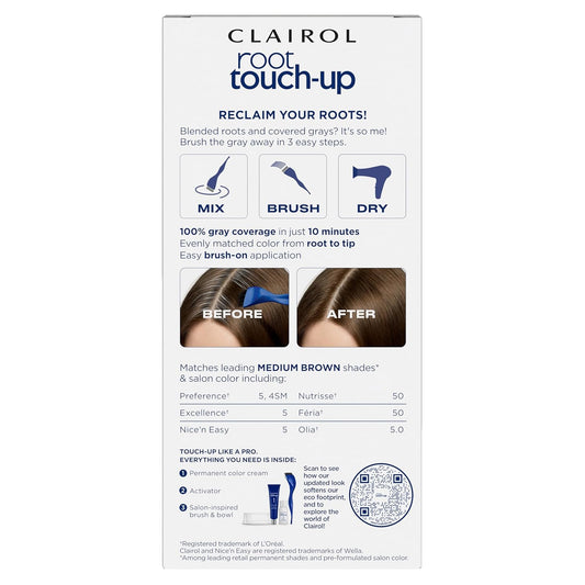 Clairol Root Touch Up Permanent Hair Dye, 5 Medium Brown, Pack of 1
