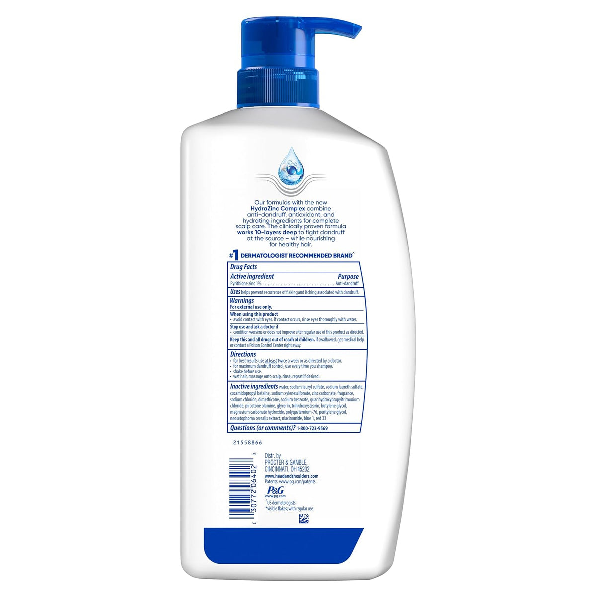 Head & Shoulders Classic Clean Anti-Dandruff Shampoo, 72-Hour Dandruff Protection, 1% Pyrithione Zinc, 28.2 fl oz