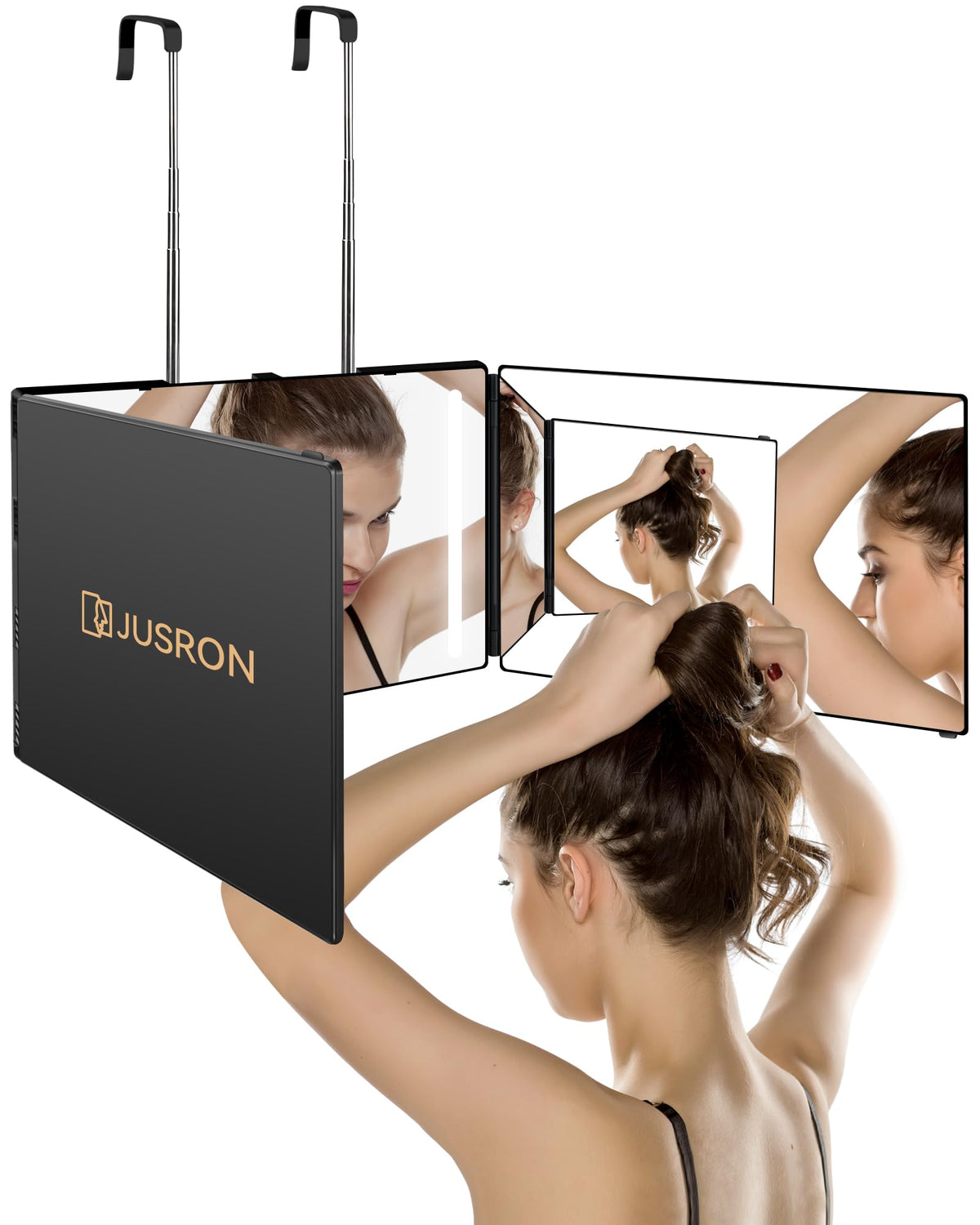 JUSRON 360 Viewing Angle Self Hair Cutting Mirror Shower Mirror