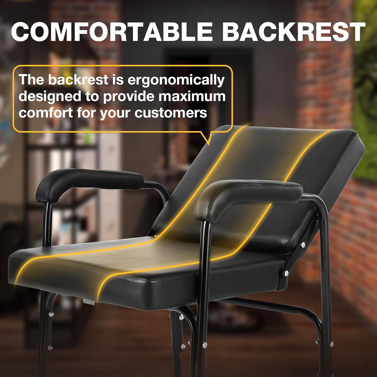 Shampoo Chair Adjustable Recline Shampoo Chairs for Salon Black