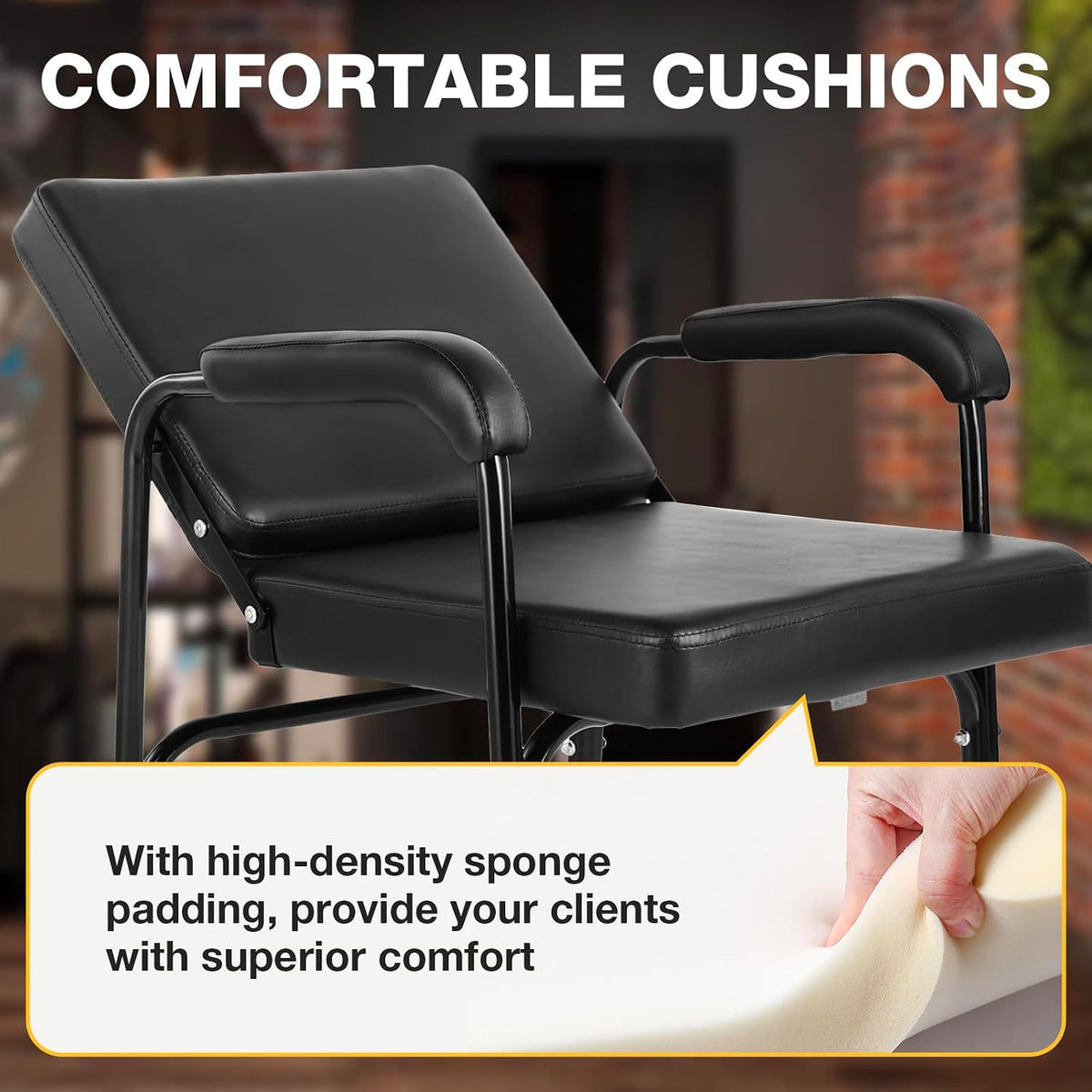 Shampoo Chair Adjustable Recline Shampoo Chairs for Salon Black