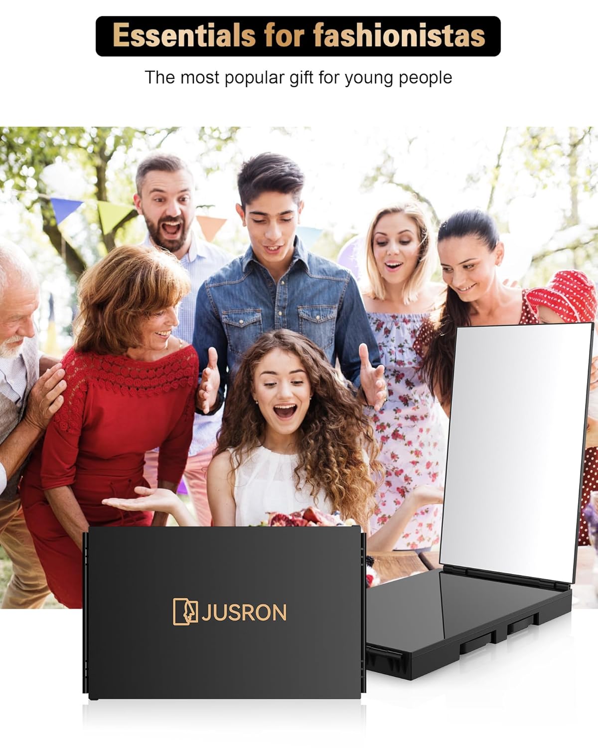 JUSRON 360 Viewing Angle Self Hair Cutting Mirror Shower Mirror