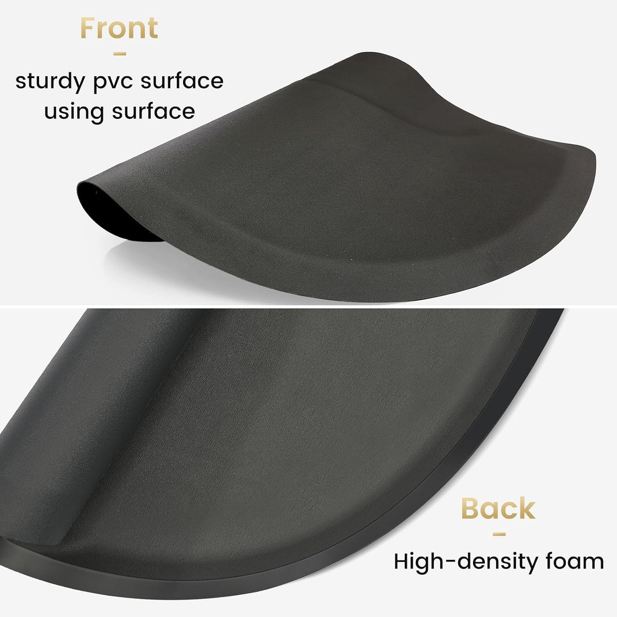 Salon mats for Hair Stylist 35.8"x27.9" Barber Shop Anti-Fatigue Salon Chair Mat - Black Semi Circle Hair Floor mats - 1/2" Thick Comfort Salon Standing Floor Mat, Hair Cutting Hairdressing Equipment
