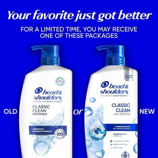 Head & Shoulders Classic Clean Anti-Dandruff Shampoo, 72-Hour Dandruff Protection, 1% Pyrithione Zinc, 28.2 fl oz
