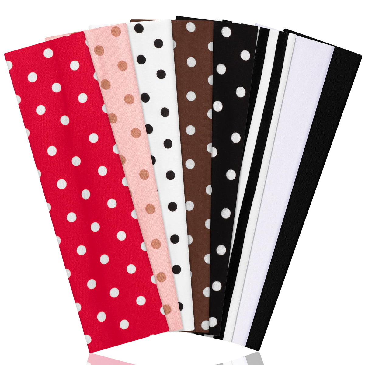 Ztomine Headbands for Women, 8pcs Stretchy Non Slip Soft Cotton Cloth Hair Bands for Sports, Workout, Yoga and Running