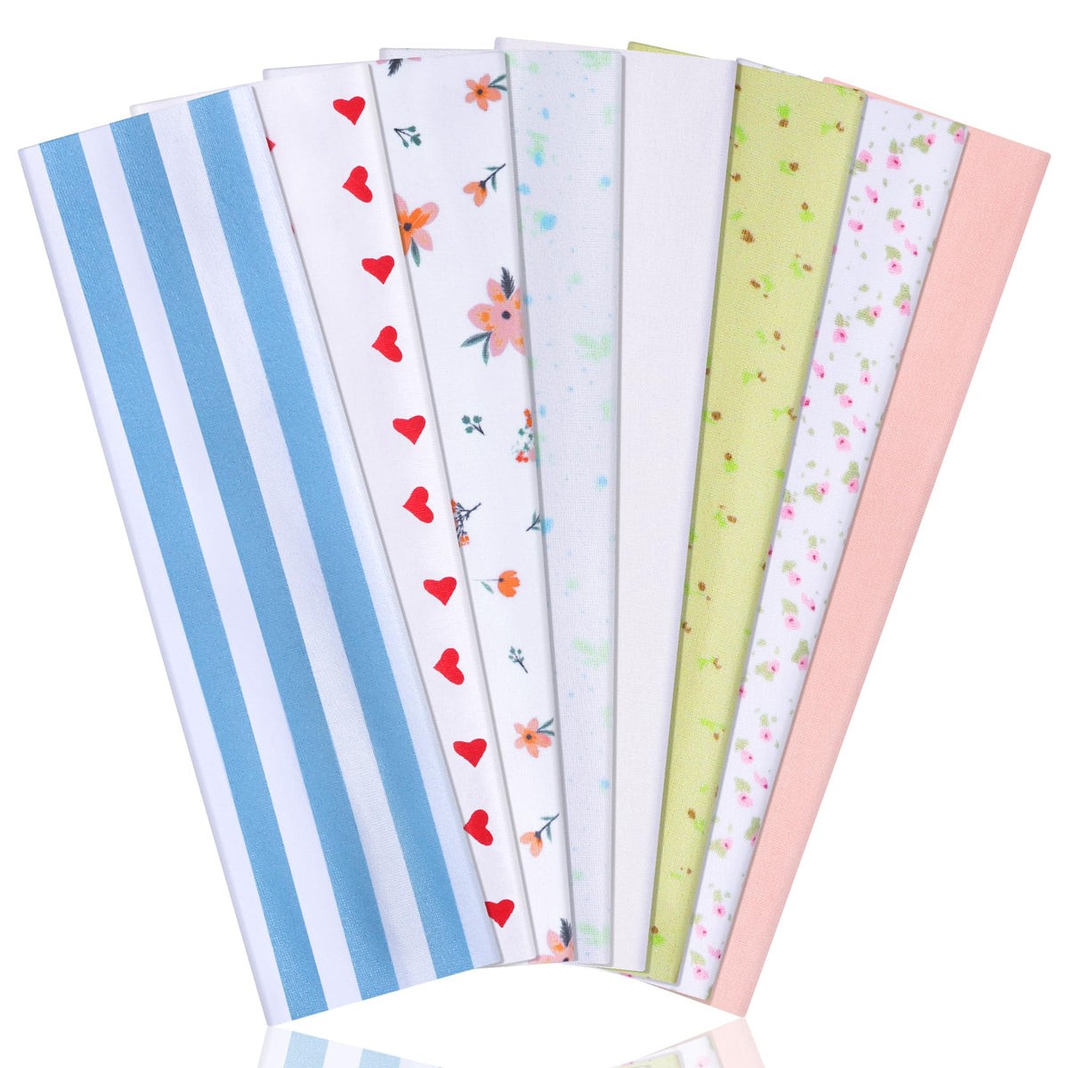 Ztomine Headbands for Women, 8pcs Stretchy Non Slip Soft Cotton Cloth Hair Bands for Sports, Workout, Yoga and Running