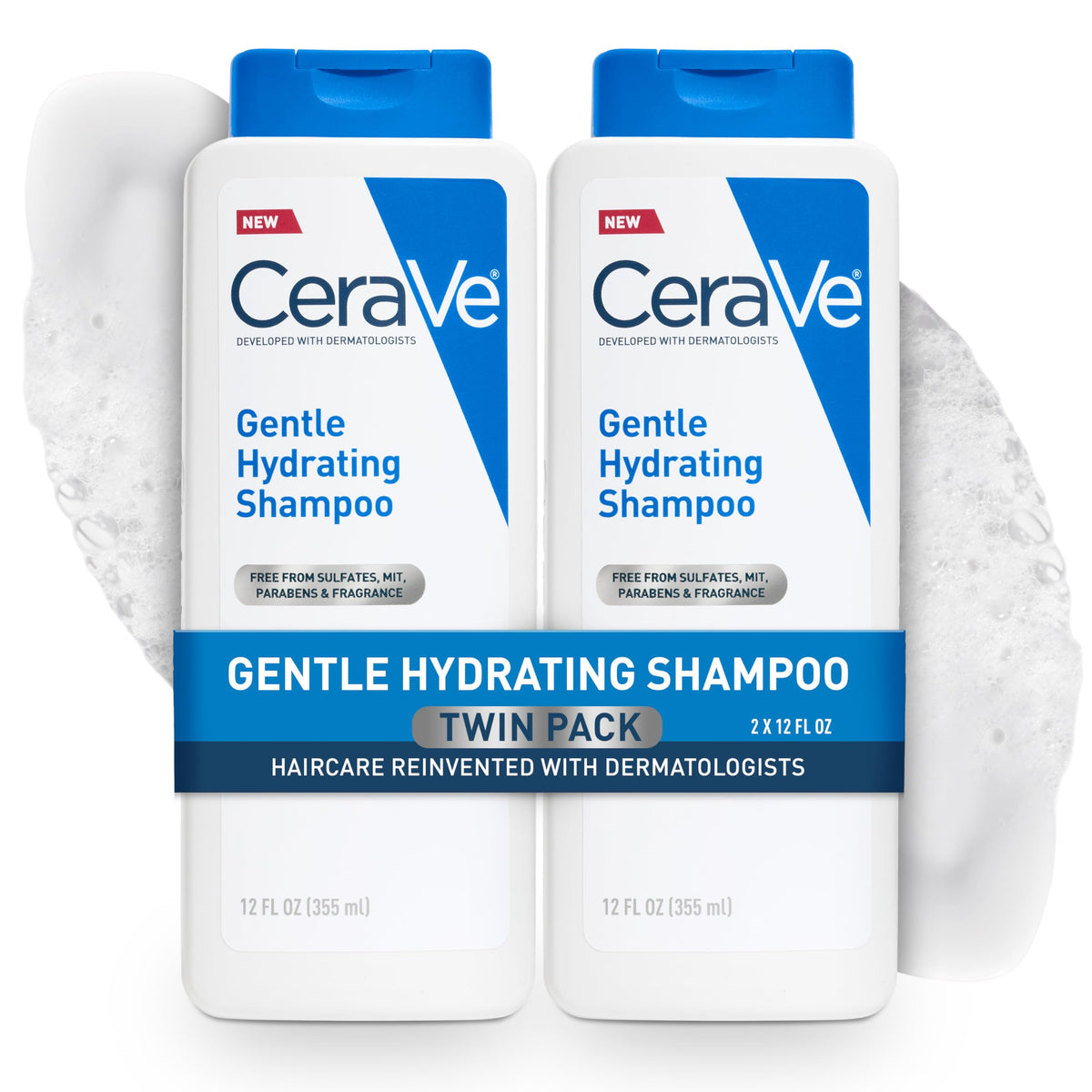 CeraVe Gentle Hydrating Shampoo with Hyaluronic Acid for Hair & Scalp, 12oz