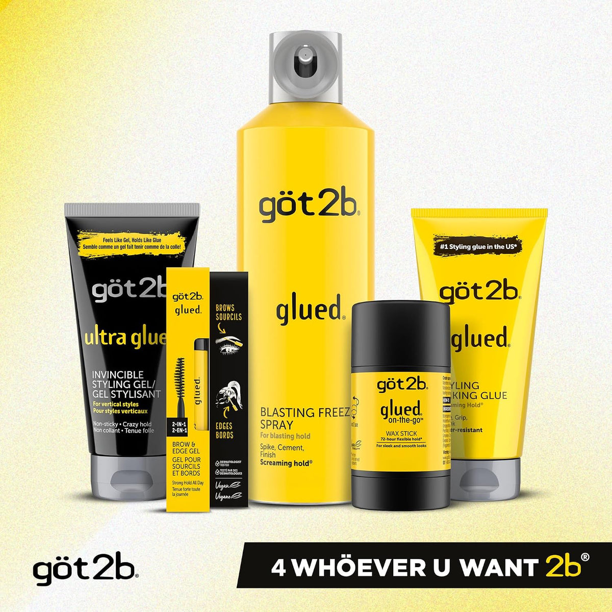 Got2B Glued Blasting Freeze Hairspray, 12 oz, 2-Pack, Strong Hold