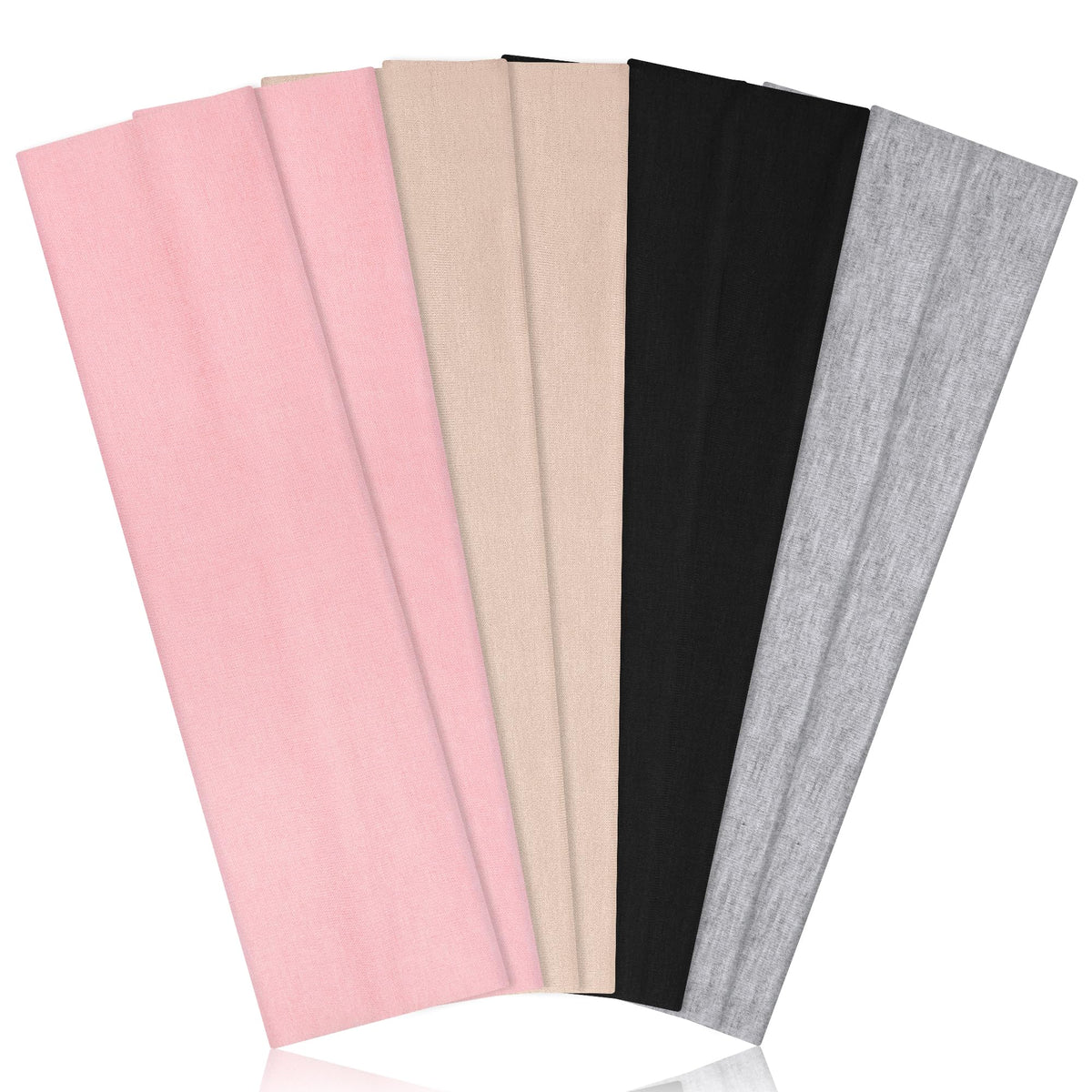 Ztomine Headbands for Women, 8pcs Stretchy Non Slip Soft Cotton Cloth Hair Bands for Sports, Workout, Yoga and Running