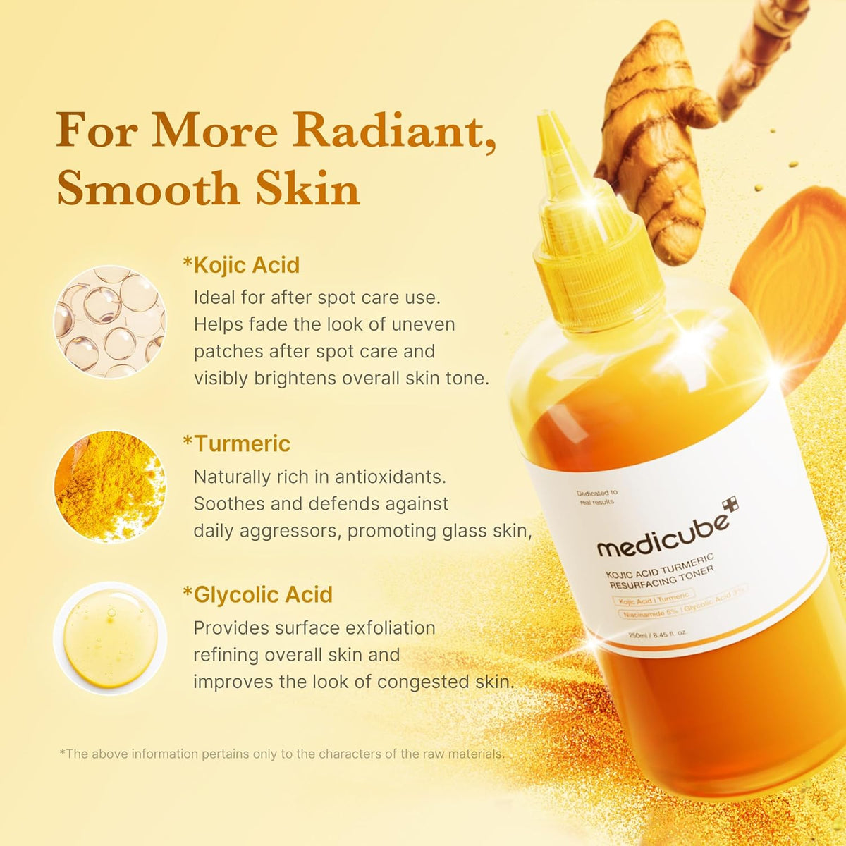 medicube Kojic Acid Turmeric Smoothing Toner for Face & Body