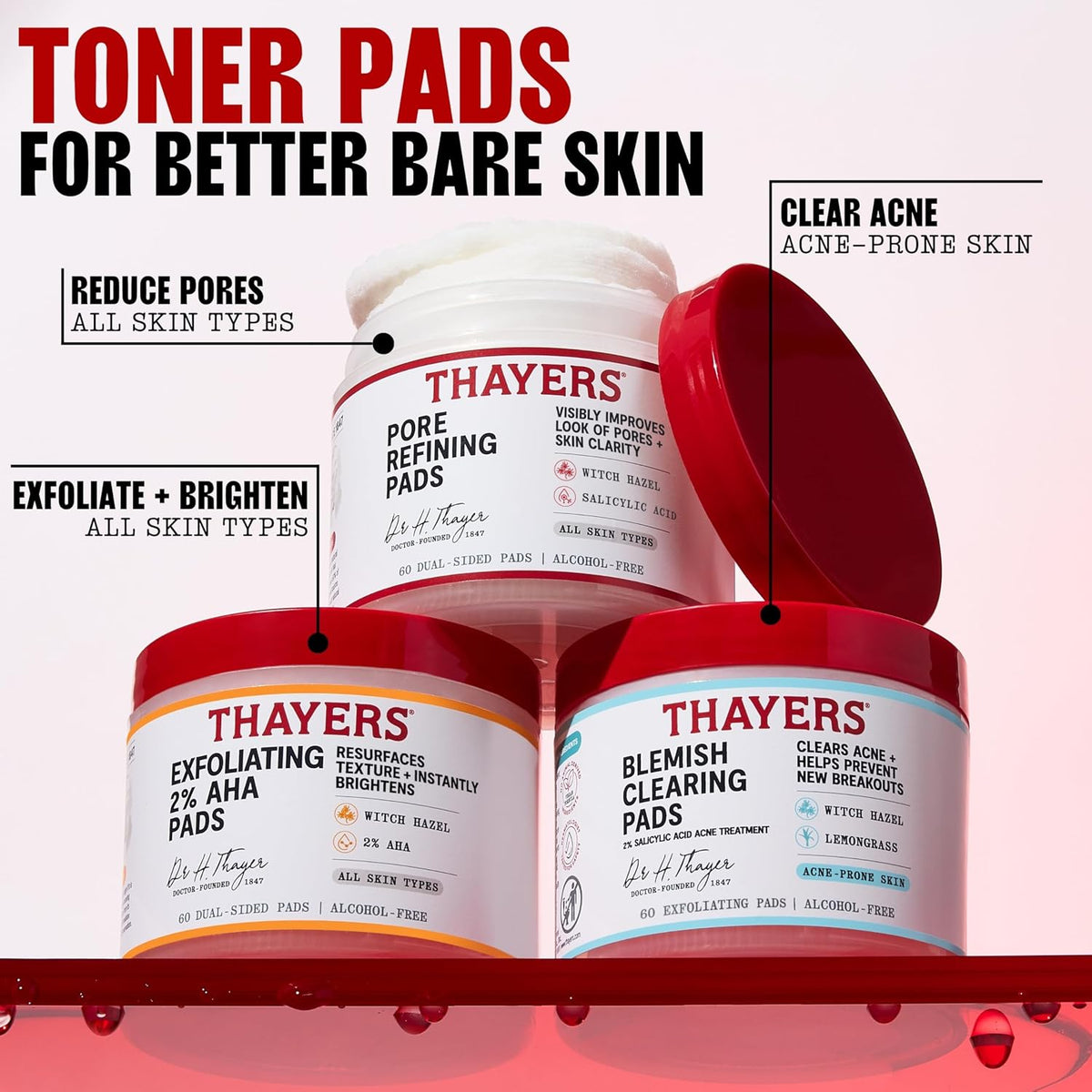2% Salicylic Acid & Witch Hazel Clarifying Toner Pads (60 Ct) | speso tech
