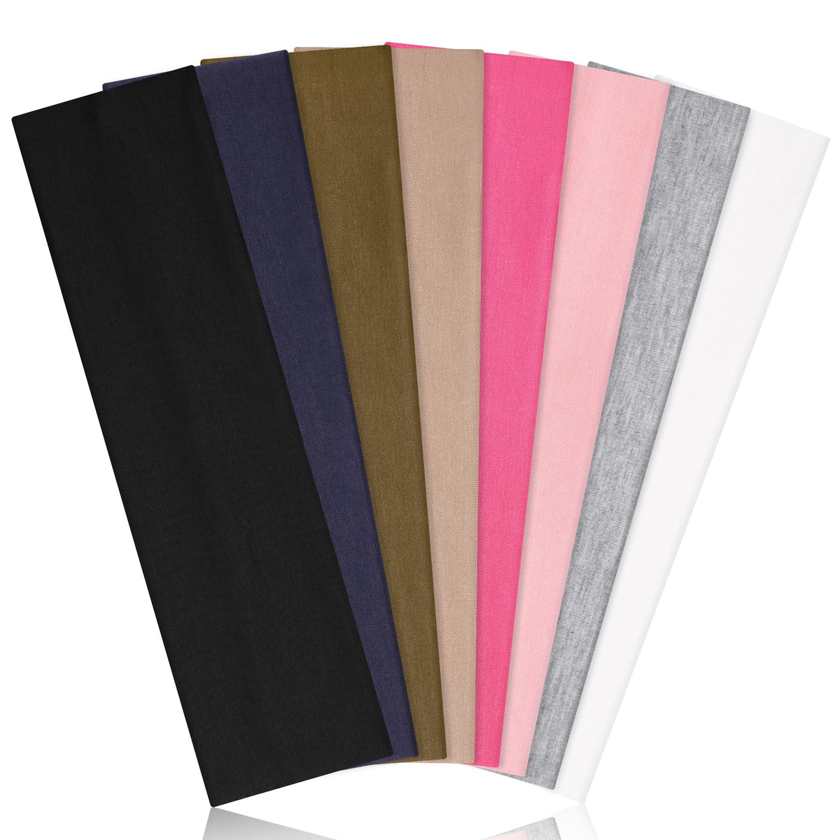 Ztomine Headbands for Women, 8pcs Stretchy Non Slip Soft Cotton Cloth Hair Bands for Sports, Workout, Yoga and Running
