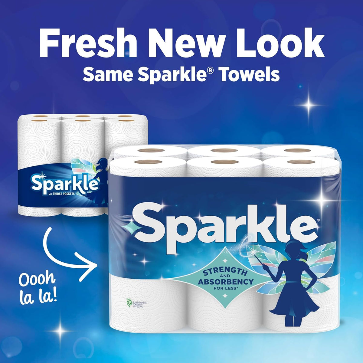 Sparkle Pick-A-Size Kitchen Paper Towels, 6 Double Rolls, 660 Sheets
