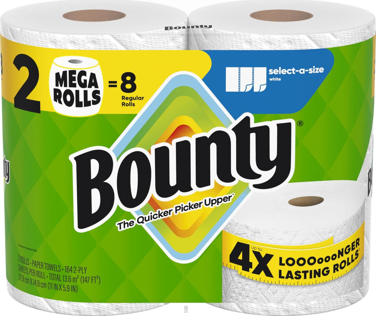 Bounty Select-A-Size Paper Towels, White, 8 Triple Rolls = 24 Regular Roll