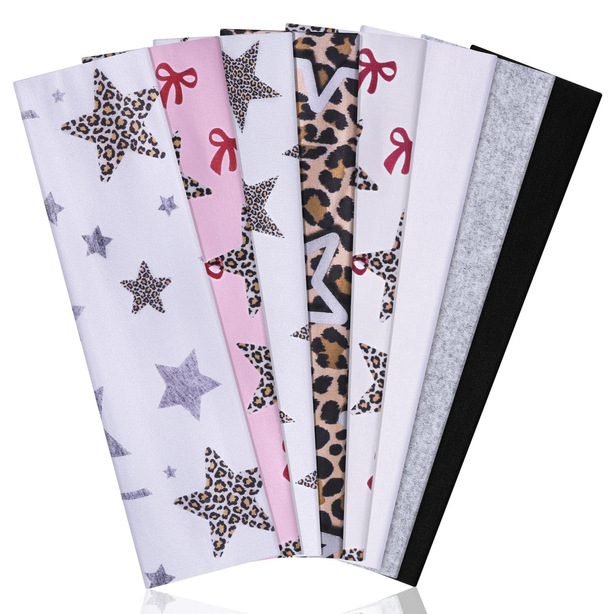 Ztomine Headbands for Women, 8pcs Stretchy Non Slip Soft Cotton Cloth Hair Bands for Sports, Workout, Yoga and Running
