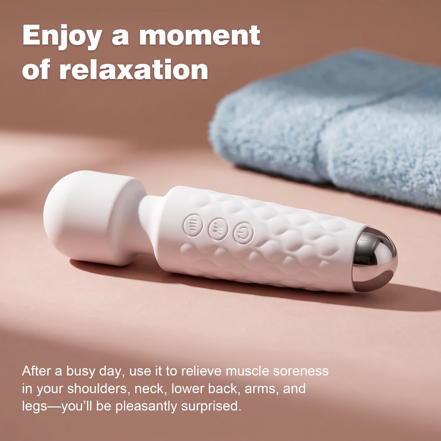 Mini Portable Handheld Massager - 8 Speeds & 20 Modes | White